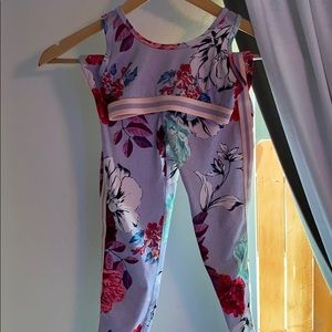 kids floral workout set